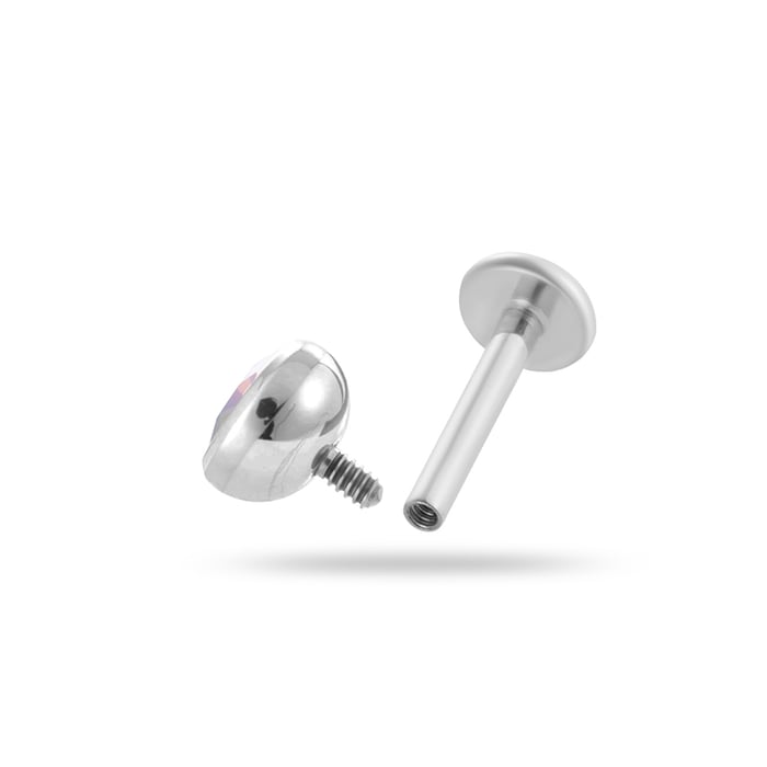 1 Piece Simple Circle Titanium Alloy Zircon Women's Piercing Earrings h5Picture6