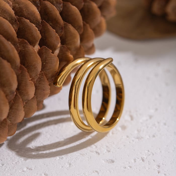 1 Piece Irregular Shape Stainless Steel Gold Color Minimalist Ring h5Picture2