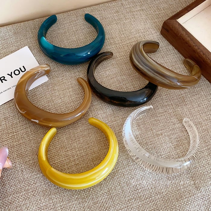 1 Piece Gradient Color Acrylic Cuff Bracelet h5Picture2