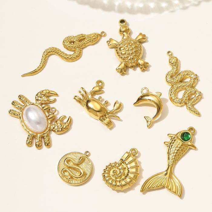 1 Piece Classic Animal Stainless Steel Gold Color Women's Pendants h5Picture4