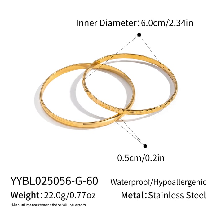 1 Piece Solid Color Circle Stainless Steel Bangle 