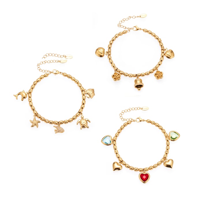 1 Piece Luxurious Heart Stainless Steel Gold Color Zircon Women's Charm Bracelets h5Picture8