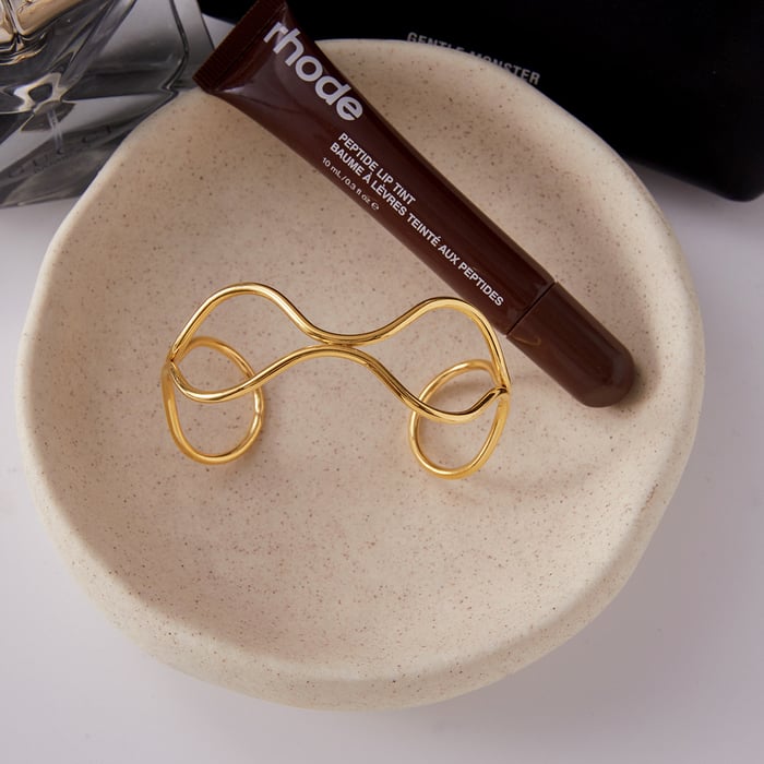 1 Piece Daily Curve Stainless Steel Gold Color Women's Cuff Bracelets h5Picture5