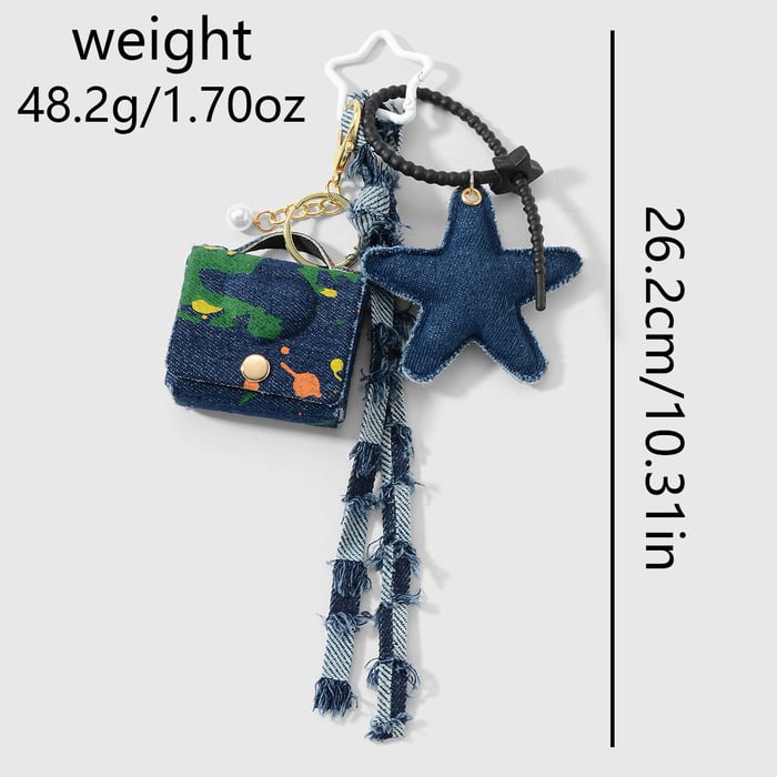 1 stuk denim ster kant tas bedel Afbeelding2