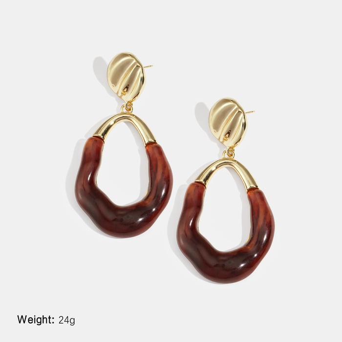 1 Pair Irregular Shape Resin Drop Earrings h5Picture2