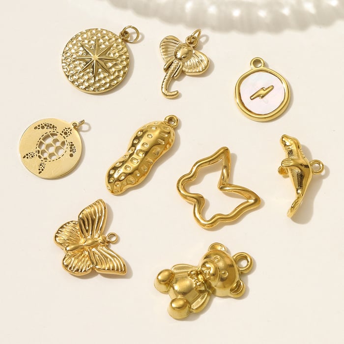 1 Piece Romantic Butterfly Stainless Steel Gold Color Women's Pendants h5Picture4