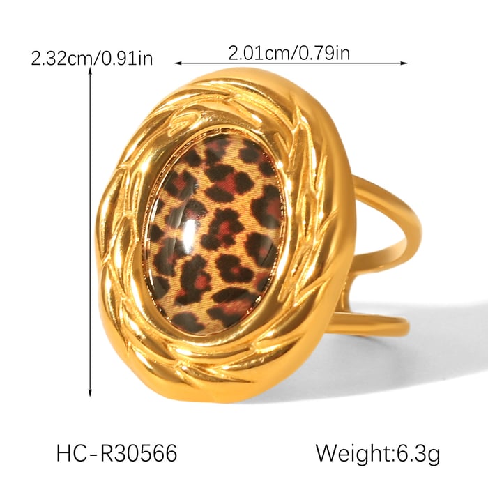 1 Pair Leopard Print Stainless Steel Gold Color Stud Earrings h5Picture2