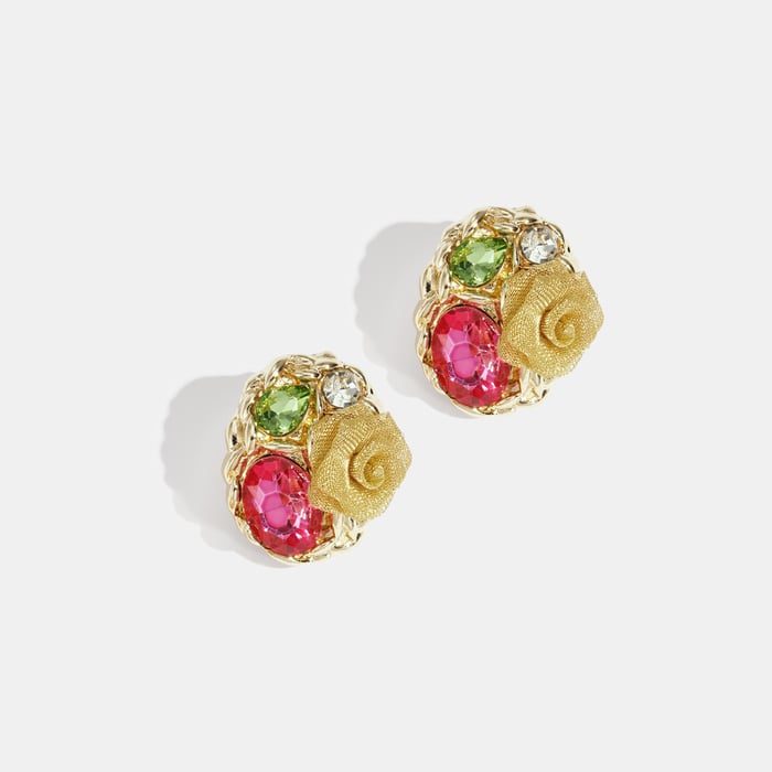 1 Pair Retro Flower Alloy Stud Earrings