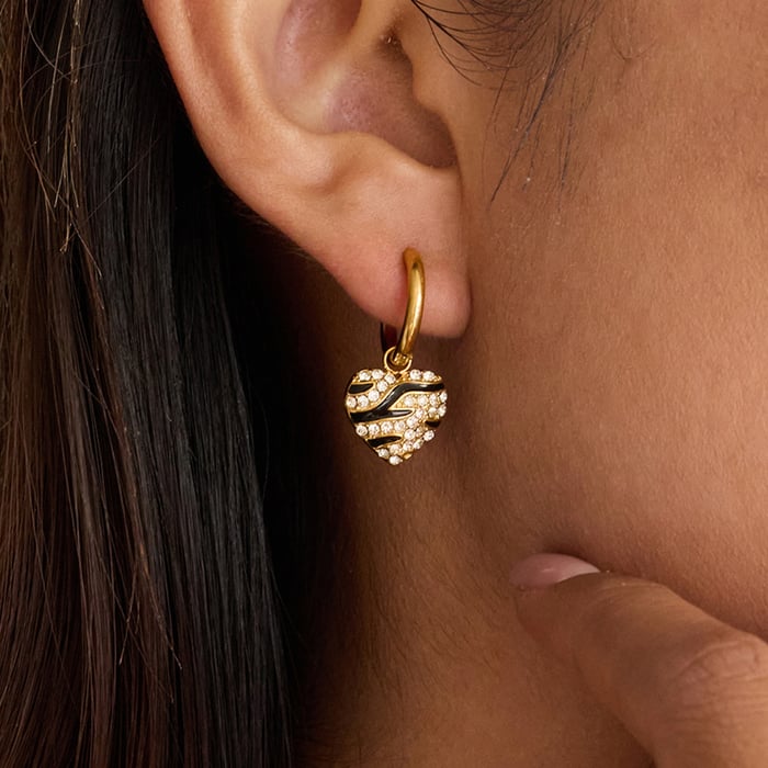 1 Pair Romantic Leopard Print Stainless Steel Gold Color Women's Drop Earrings h5Picture3