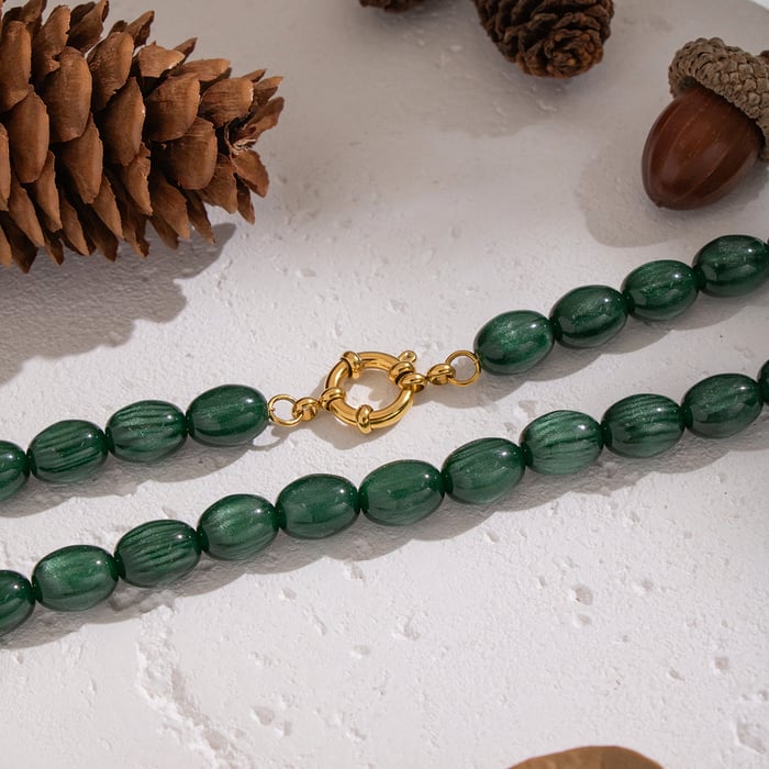 Irregular Shape Resin Beads Shell Pendant Necklace Set h5Picture4