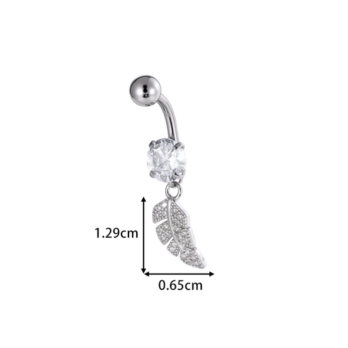 1 Piece Flower Butterfly Copper Zircon Navel Piercing h5Picture2