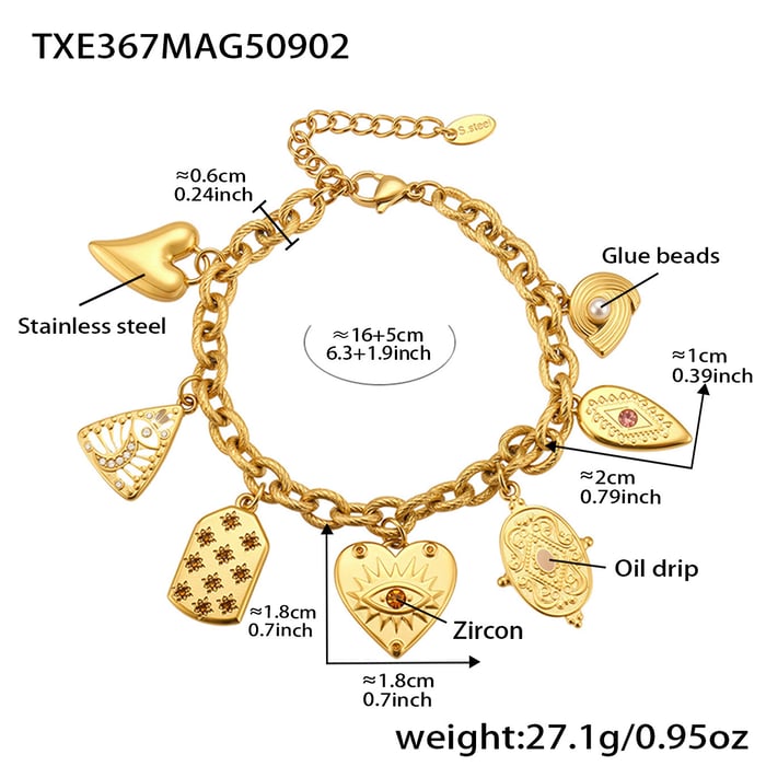 Geometric Figure Stainless Steel Gold Color Zircon Women's Jewelry Sets