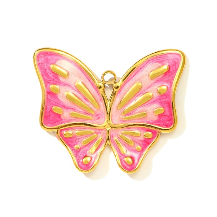 1 Piece Radiant Butterfly Stainless Steel Gold Color Women's Pendants