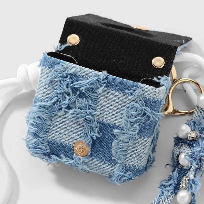 1 pieza de dije para bolso con lazo de corazón de mezclilla Imagen5