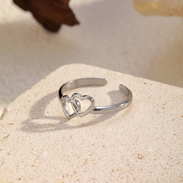 1 Piece Heart Stainless Steel Minimalist Ring h5Picture2