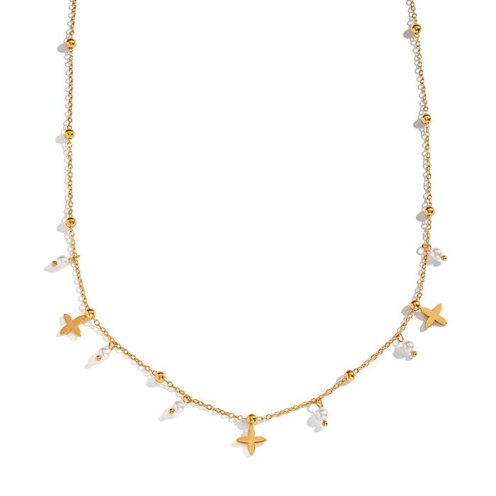 1 Piece Elegant Cross Stainless Steel Gold Color Pendant Necklace Picture5