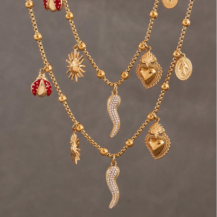 1 Piece Luxurious Pepper Stainless Steel Gold Color Women's Pendant Necklaces h5Picture5