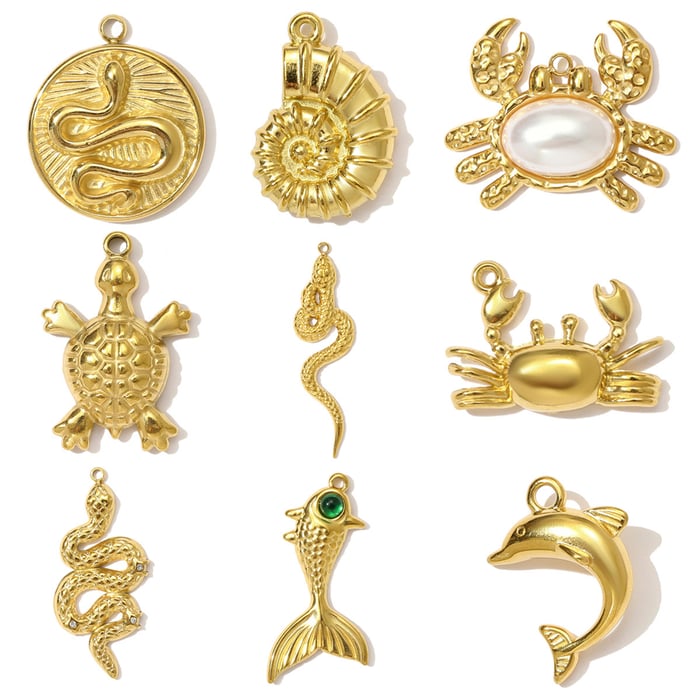1 Piece Classic Animal Stainless Steel Gold Color Women's Pendants h5Picture5