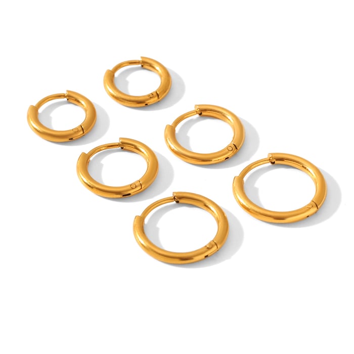 Pendientes de botón de acero inoxidable con forma irregular de flor, estrella y luna para mujer Imagen6
