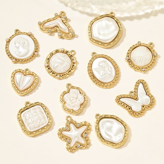 1 Piece Classic Heart Circle Stainless Steel Gold Color Women's Pendants h5Picture4