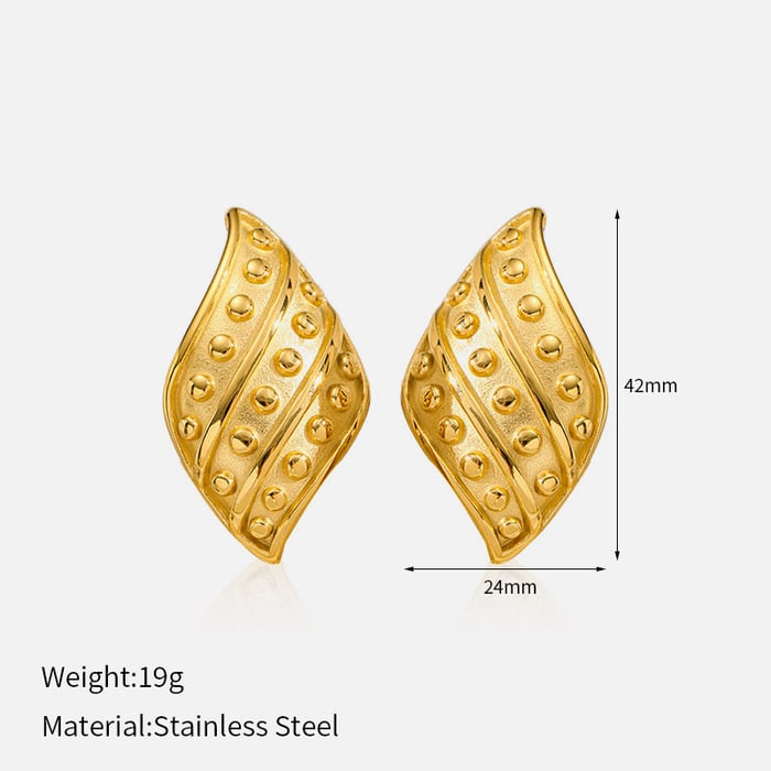 1 Pair Irregular Shape Stainless Steel Gold Color Stud Earrings