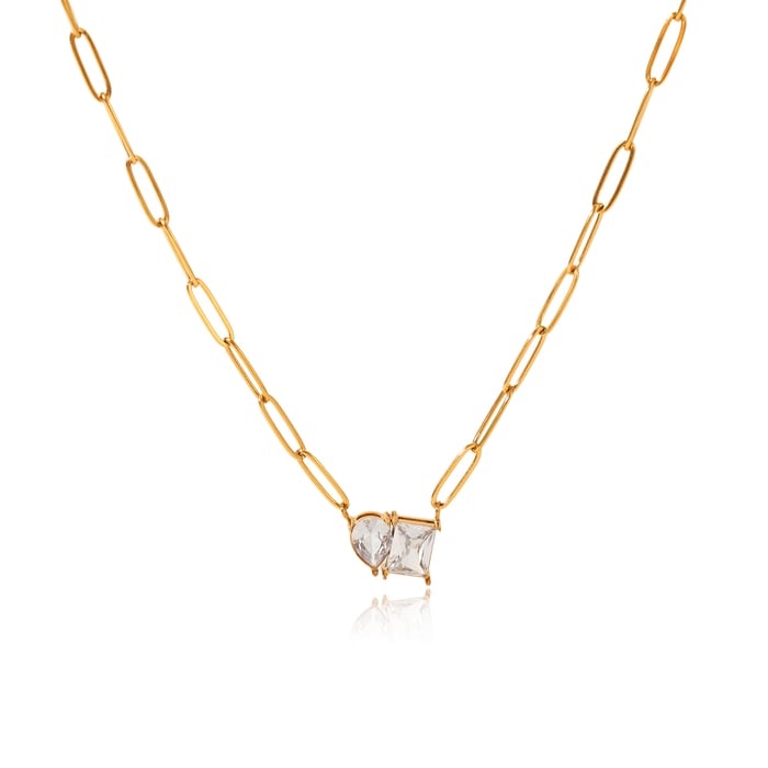 1 Piece Luxurious Irregular Shape Stainless Steel Zircon Women's Pendant Necklaces