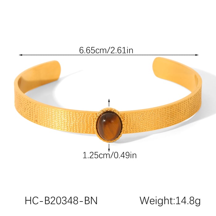 1 Piece Luxurious  Irregular Shape Stainless Steel   Gold Color   Women's Bangles h5Picture2