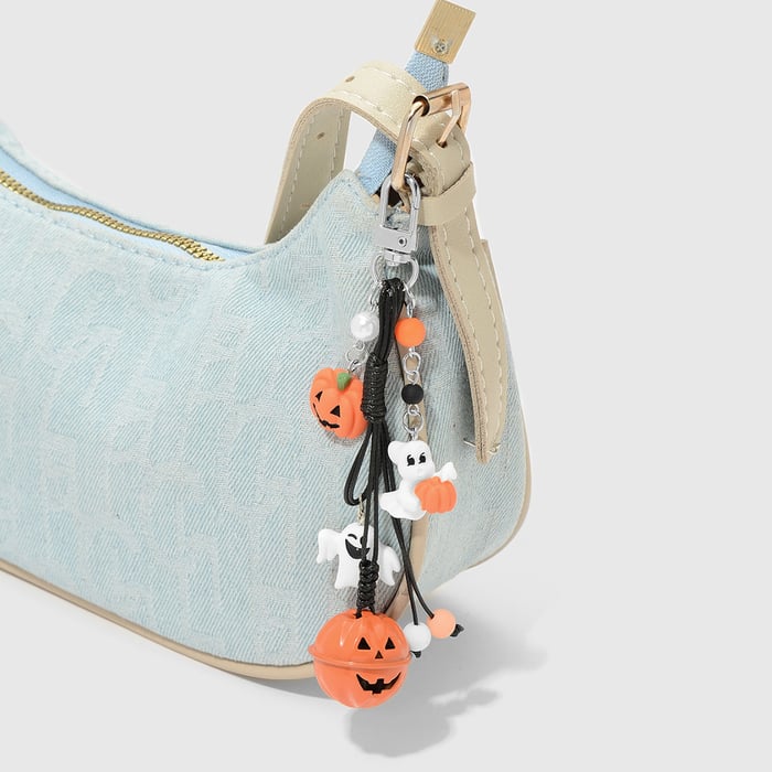 1 Piece Pumpkin Skull Bell Alloy Bag Charm Picture3