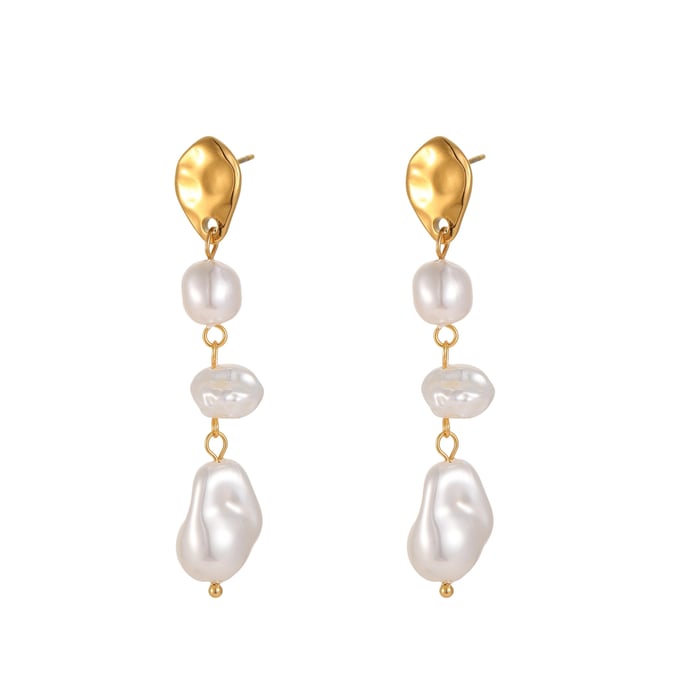 1 Pair Luxurious  Elegant Irregular Shape Stainless Steel Women's Dangle Earrings h5Picture2