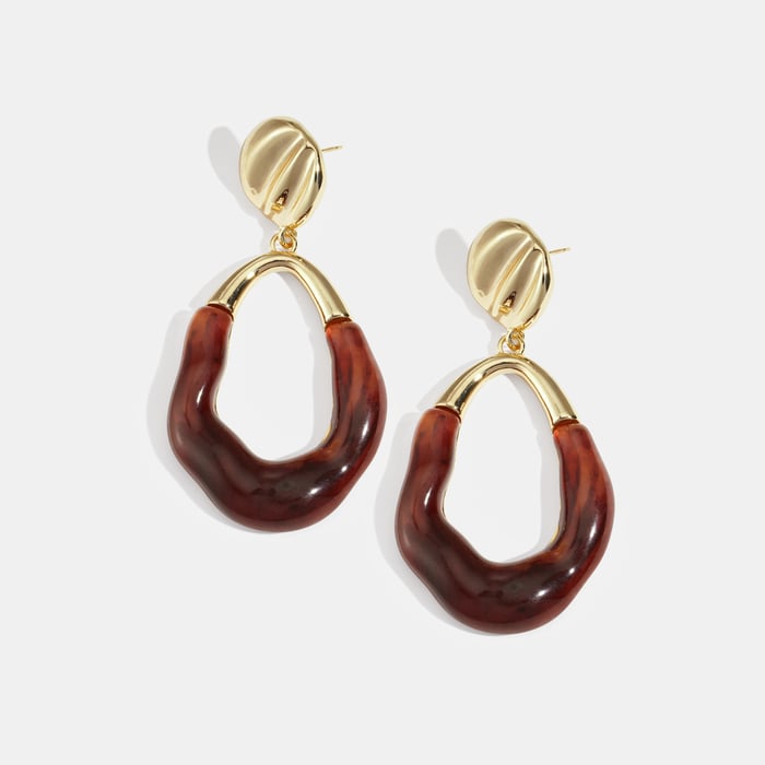 1 Pair Irregular Shape Resin Drop Earrings