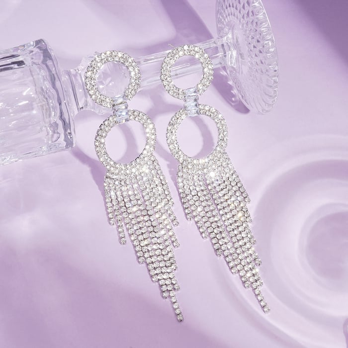 1 Pair Festive Series Tassel Circle Dangle Earrings h5Picture2