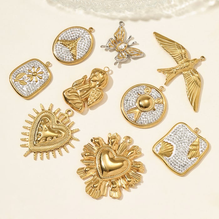 1 Piece Modern Animals Stainless Steel Gold Color Women's Pendants h5Picture4