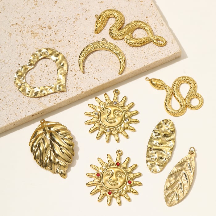 1 Piece Classic Sun Stainless Steel Gold Color Women's Pendants h5Picture3
