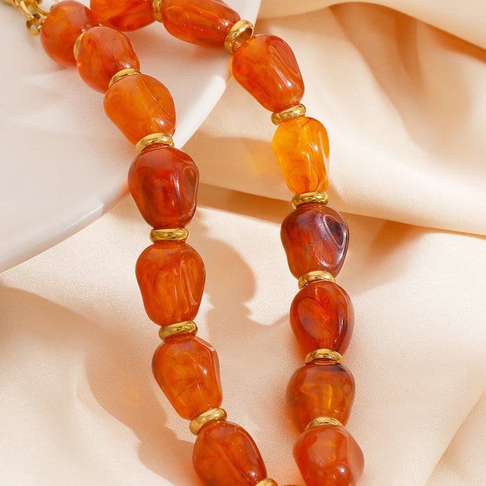 1 Piece Ethnic  DIY Flower Heart Sun Stainless Steel Women's Beaded Necklaces h5Picture4