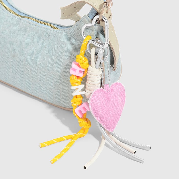 1 Stück süßer rosa Herz-Taschenanhänger h5Bild3
