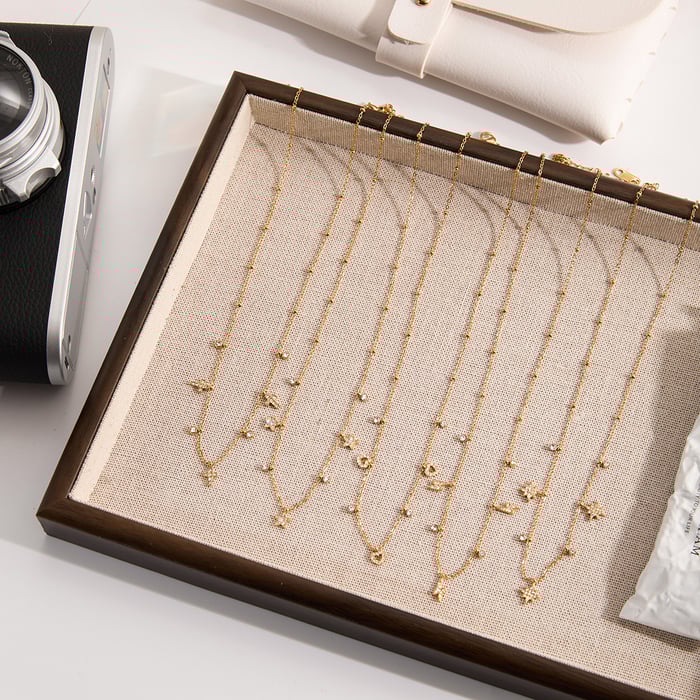 1 Piece Sophisticated Cross Stainless Steel Gold Color Zircon Women's Pendant Necklaces h5Picture4