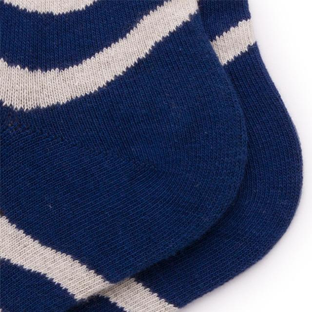 1 par de calcetines clásicos de algodón a rayas para mujer hasta la pantorrilla h5Imagen3