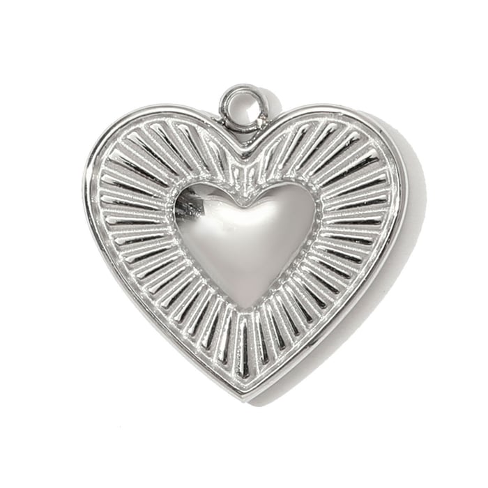 1 Piece Simple Heart Stainless Steel Women's Pendants