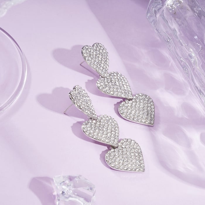1 Pair Festive Series Heart Alloy Dangle Earrings h5Picture4