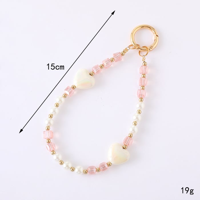 1 Piece Sweet Heart Beads Phone Chain Picture3