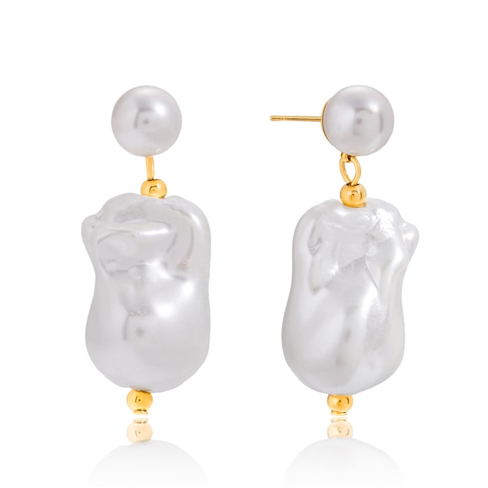 1 Pair Elegant Irregular Shape Stainless Steel Gold Color Women's Drop Earrings