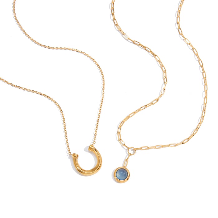 1 Stück klassische blaue Harzkreis-Edelstahl-Goldfarben-Damen-Anhänger-Halsketten Bild8