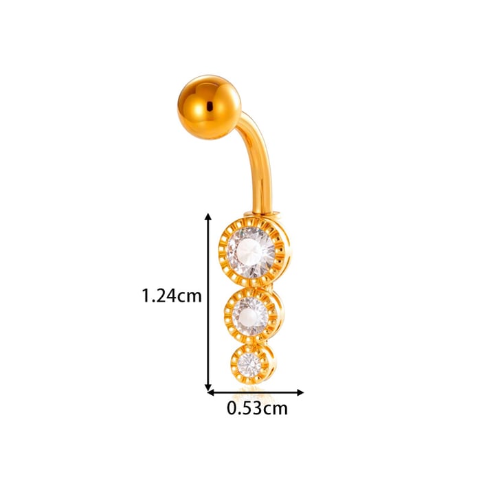 1 Piece Delicate Butterfly Copper Gold Color Zircon Navel Piercings h5Picture2