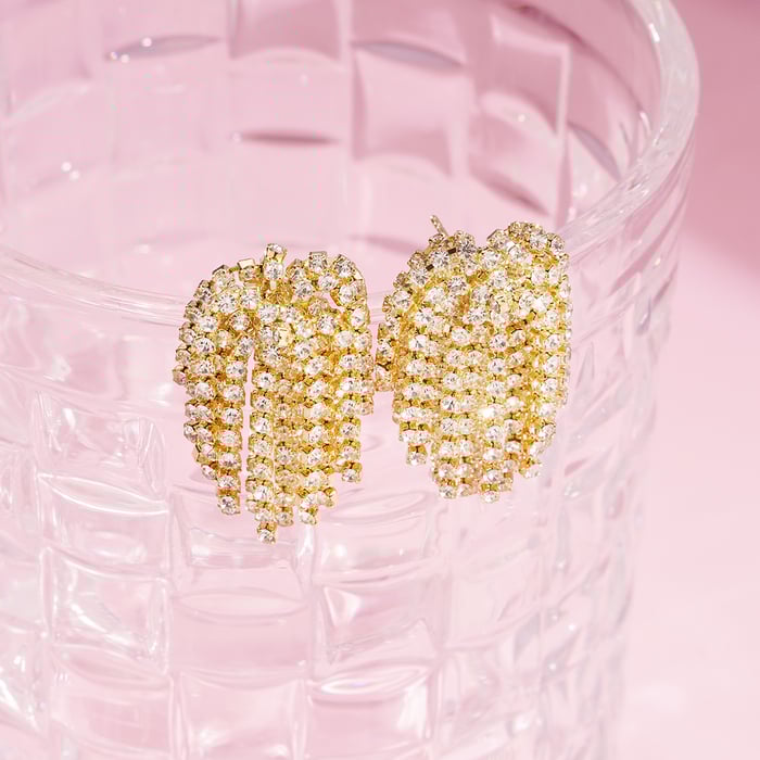 1 Pair Festive Series Flower Tassel Copper Stud Earrings h5Picture3