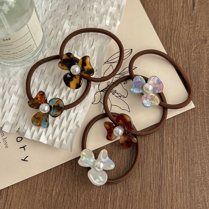 1 Piece Simple Series Retro Flower Gradient Color Acetate Women's Hair Ties Picture3