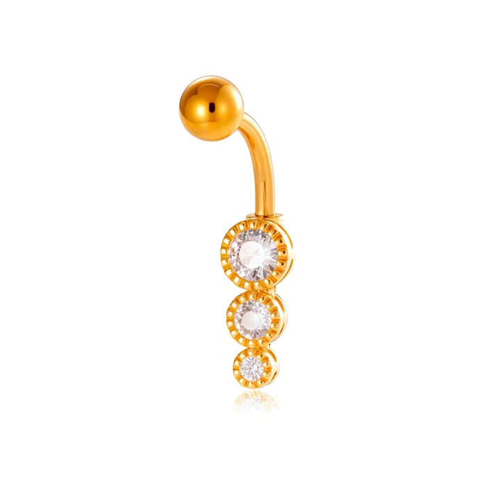1 Piece Delicate Butterfly Copper Gold Color Zircon Navel Piercings