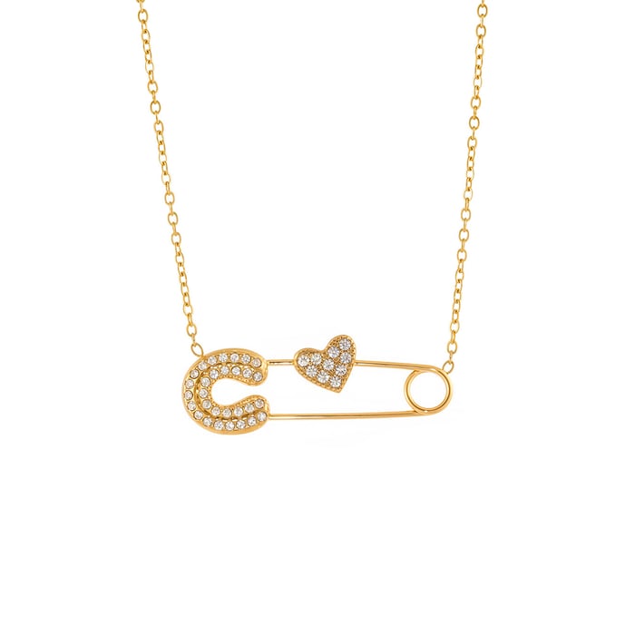 Daily Paper Clip Stainless Steel Gold Color Women's Pendant Necklaces h5Picture7