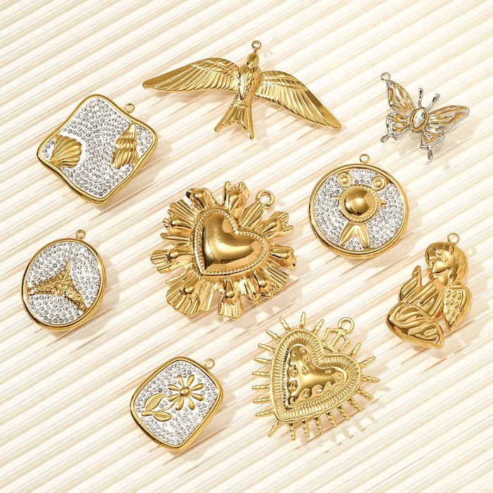 1 Piece Modern Animals Stainless Steel Gold Color Women's Pendants h5Picture5