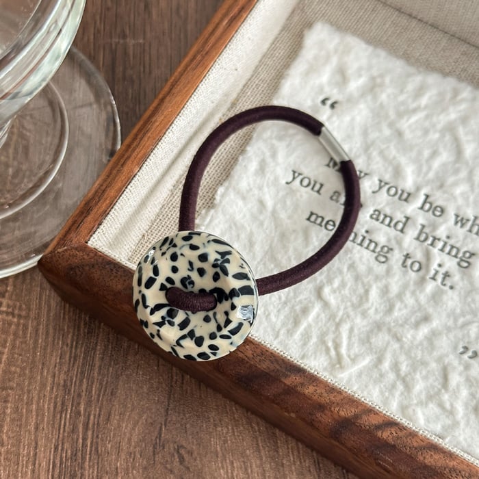 1 Piece Simple  Casual Leopard Print Circle Gradient Color Stainless Steel Women's Hair Ties