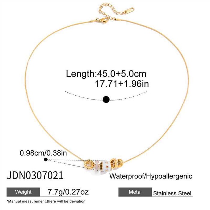 1 Piece Exquisite Classic Circle Stainless Steel Gold Color Zircon Women's Pendant Necklaces h5Picture2
